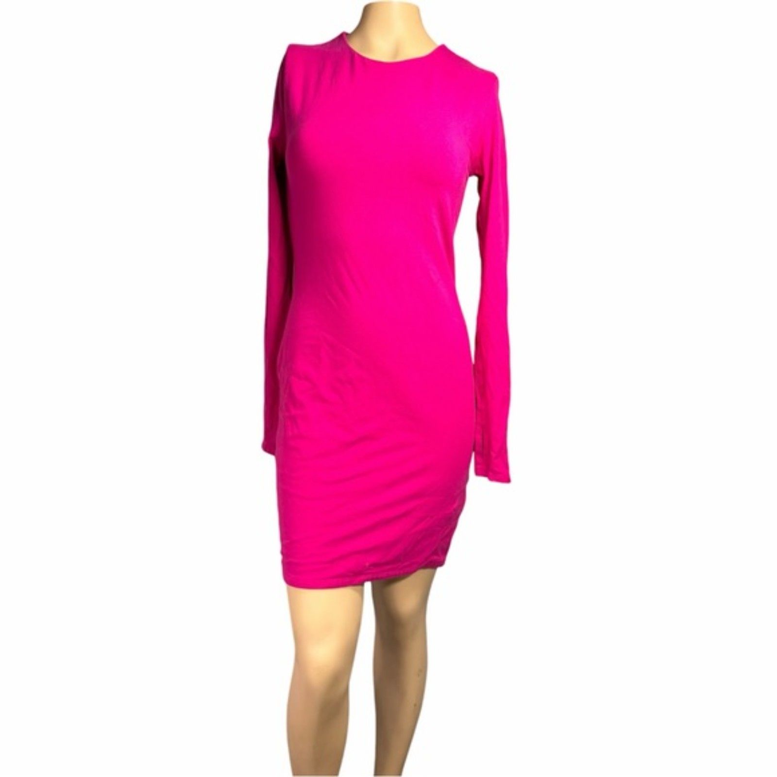 Express Body Contour Pink Long Sleeve Bodycon Dress Size S